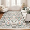 Boho Floral 8x10 Area Rug for Living Room Dining Room Washable Rug for Under Table Non-Slip Stain Resistant Floor Carpet for Bedroom Nursery Playroom - 2 of 4