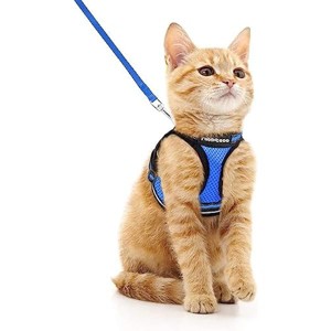 rabbitgoo Cat Harness and Leash Set for Walking Escape Proof, Adjustable Soft Kittens Vest with Reflective  Outdoor Vest, Blue, M - 1 of 1