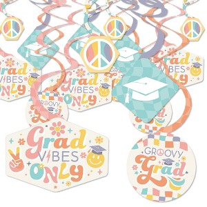 Big Dot of Happiness Groovy Graduation Hippie Decorations Hanging Swirls - Set of 40 - 1 of 4