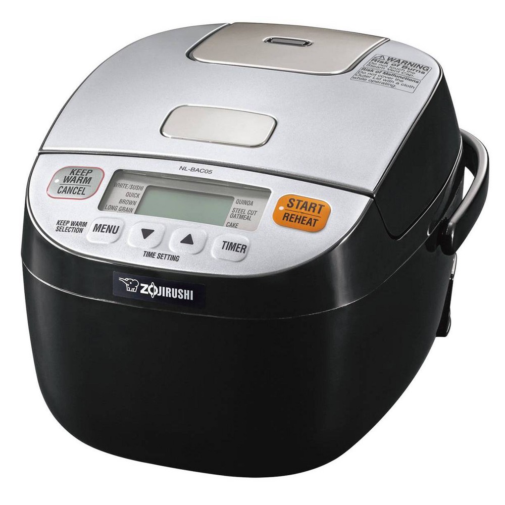 Zojirushi 3 Cup Micom Rice Cooker and Warmer Silver Black NL-BAC05