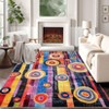 Large Area Rugs 5x7 Soft Machine Washable Colorful Geometric Rug Non Shedding Foldable Modern Floor Cover with Non Slip Backing - 2 of 4