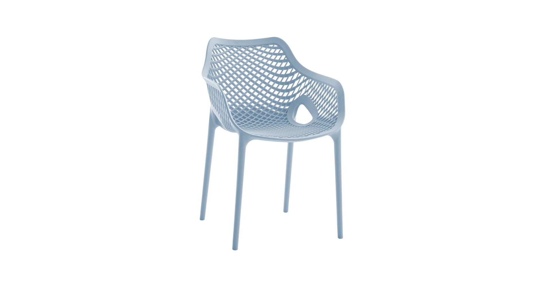 Meridian Furniture,Mykonos Sky Blue Outdoor Patio Dining Chair, Set of 4