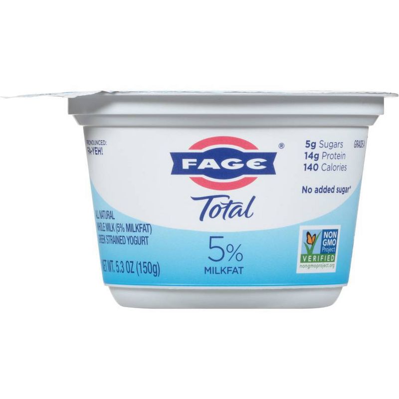 FAGE Total 5% Milkfat Plain Greek Yogurt - 5.3oz, 1 of 6