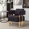 Modern Decorative 2PC Teddy Fleece Upholstered Side Chairs with Gold Metal Legs, Ergonomic Cushion, No Wheels, Suitable for Living Room - 4 of 4