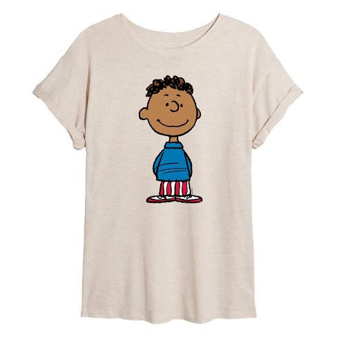 Women's - Peanuts - Franklin Armstrong American Flag Outfit Oversized Graphic T-Shirt - image 1 of 4