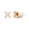 Haus of Brilliance 10K Yellow Gold 1/10 Cttw Round and Baguette Diamond Criss Cross X Stud Earring - 2 of 4