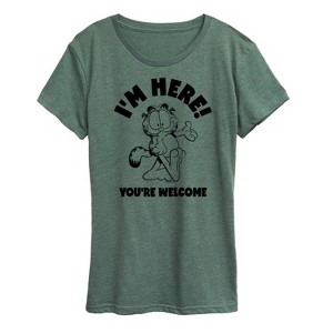 Women's - Garfield - I'm Here You're Welcome Short Sleeve Graphic T-Shirt - 1 of 4