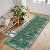 Area Rug Washable Printed Vintage Floral Non Slip Low Pile Rugs Soft Rubber Backed - 2 of 4