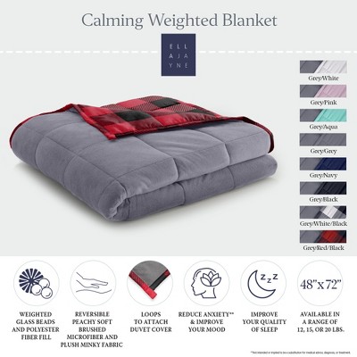 Red and Black Checkered Fleece Weighted Blanket, 15lb, Reversible