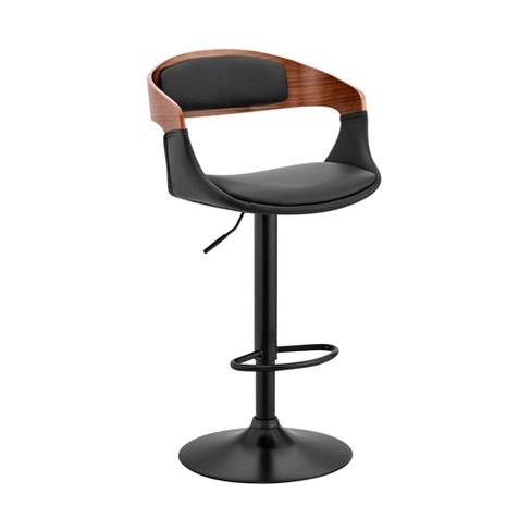 Benson Adjustable Counter Height Barstool with Faux Leather Seat - Armen Living - image 1 of 4