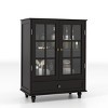 Syemin Decorative Storage Cabinets Minimalist Buffet Cabinet, Modern Wooden Storage Sideboard Cupboard, Accent Storage Cabinet, Black, 28"*15"*36.2" - 2 of 4