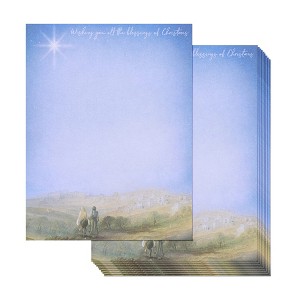 Paper Junkie 96 Sheets Nativity Scene Christmas Stationary Paper for Writing Letters, Printer Friendly, 8.5 x 11 Inches - 1 of 4