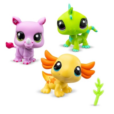 Littlest Pet Shop 3pk Collectible Figures - Axolotl, Rhino, Iguana_2