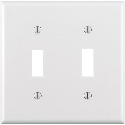 Leviton White 2 gang Thermoset Plastic Toggle Wall Plate (Pack of 25)