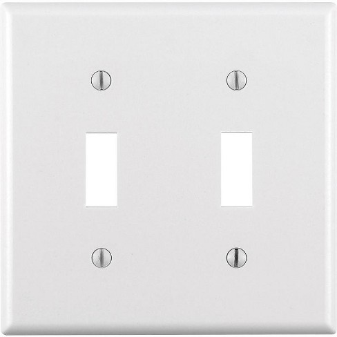 Leviton White 2 Gang Thermoset Plastic Toggle Wall Plate (pack Of 25 ...