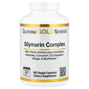 Silymarin Liver Health Complex, Milk Thistle Extract with Curcumin, Artichoke, Dandelion, Ginger, Black Pepper, Synergistic Liver Detox & Cleanse - 1 of 4