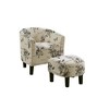 Upholstered Accent Chair with Round Backrest, Ottoman and Curved Barrel-Style Design for Living Room - 3 of 4