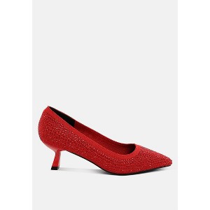 Vimto Breathable Flyknit Rhinestone Women Pumps - 1 of 4