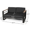 Mid-Century Modern Upholstered Loveseat 2 Seater Sofa-Christopher Knight Home - 3 of 4