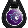 Florida Southwestern State College Primary Logo Black Leather Keychain - 3 of 4