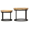 vidaXL Round Side Tables 2 pcs Solid Mango Wood and Steel - 4 of 4