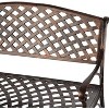 Balkene Home 61491 Patio Bench, Cast Aluminum, Lightweight & Sturdy, Garden/Backyard, Basketweave Design, Antique Bronze - 3 of 4