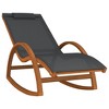vidaXL Rocking Chair Gray Textilene and Solid Wood Poplar - 2 of 4