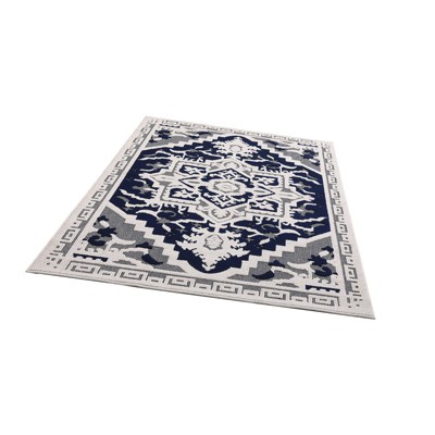 Area Rug, Vintage Textured Accent Rug, Non Slip Low Pile Washable Rug, Non-Shedding Carpet for Living Room,Bedroom Decor Door Mat