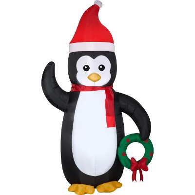 Gemmy Christmas Airblown Inflatable Penguin OPP , 7 ft Tall, black