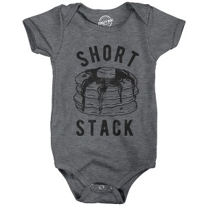 Baby Bodysuit Short Stack Jumper Funny Breakfast Pancakes Food Graphic Novelty Infant Clothes - Crazy Dog Baby Bodysuit - 1 of 4