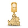 Black Bow Jewelry 14k Yellow Gold Plated Sterling Silver Texas Christian Horned Frogs NCAA Bead Charm - 3 of 4
