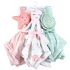 Hudson Baby Girls Animal Face Security Blanket, Pastel Sea 3-Pack, One Size - 2 of 4
