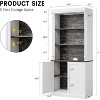 White Bookshelf Storage Cabinet with LED Lights, 5 Tier Freestanding Storage Shelves, 71 Inch Tall Bookcase for Living Room, Office - 4 of 4
