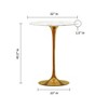 HomeRoots 32" White and Gold Rounded Marble and Metal Bar Table - 3 of 4