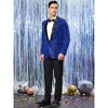 INSPIRE CHIC Men's Shawl Lapel One Button Tuxedo Wedding Shiny Sequin Blazer - 4 of 4
