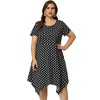 Agnes Orinda Women's Plus Size Polka Dots Wedding Elegant Spring Summer Midi Shirt Dresses - 4 of 4