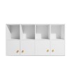 White Cube Storage Bookcase With 4 Doors Stackable Cubby Storage Organizers - 2 of 4