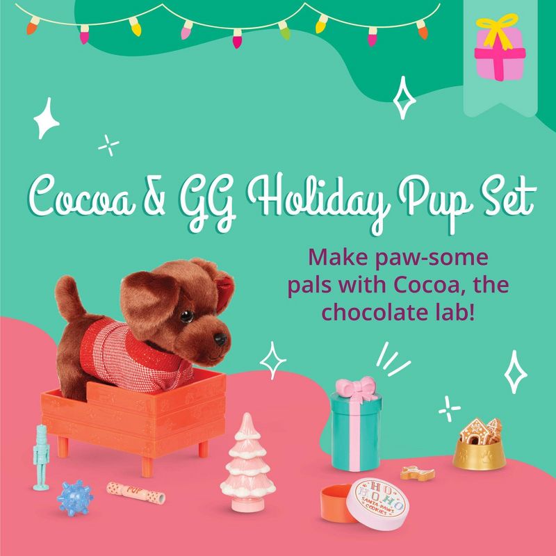 Glitter Girls Cocoa &#38; Holiday Pup Playset for 14&#34; Dolls, 4 of 10