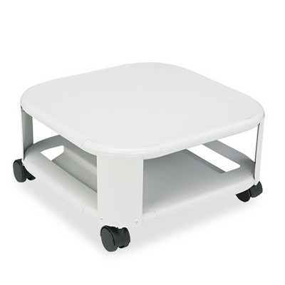 Master Mead-Hatcher Mobile Printer Stand, Metal, 2 Shelves, 75 lb Capacity, 17.8" x 17.8" x 8.5", Platinum