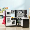 Qaba Play Kitchen Set for Kids with Lights Sounds, Apron and Chef Hat, Ice Maker, Utensils, Range Hood, Microwave, for Aged 3-6 Years Old - 3 of 4