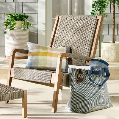 Hearth & Hand with Magnolia Canvas Beach Bag Striped Blue/Cream - Hearth & Hand™ with Magnolia — фото 2