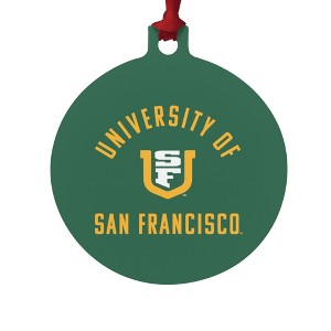 University of San Francisco Dons Logo Aluminum Holiday Christmas Tree Ornament - 1 of 4