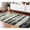 Dark Gray Black And Ivory Wool Abstract Hand Tufted Area Rug - 2 of 4