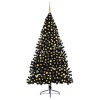 vidaXL Artificial Pre-lit Christmas Tree with 300 LEDs Black 94.5" PVC - 3 of 4