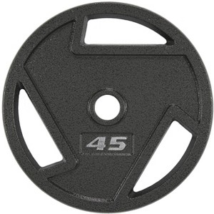 Gulches Cast iron flat weight plates for strength training and weight lifting, Olympic or standard, multiple sizes - 1 of 4