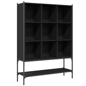 vidaXL Engineered Wood Bookcase - Black Freestanding Shelving Unit/Bookshelf/Storage Rack/Room Divider - 40.2x11.8x55.7 inches - 1 of 4
