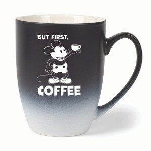 Elanze Designs But First Coffee Two Toned Ombre Matte 10 ounce New Bone China Coffee Tea Cup Mug, Black and White - 1 of 4