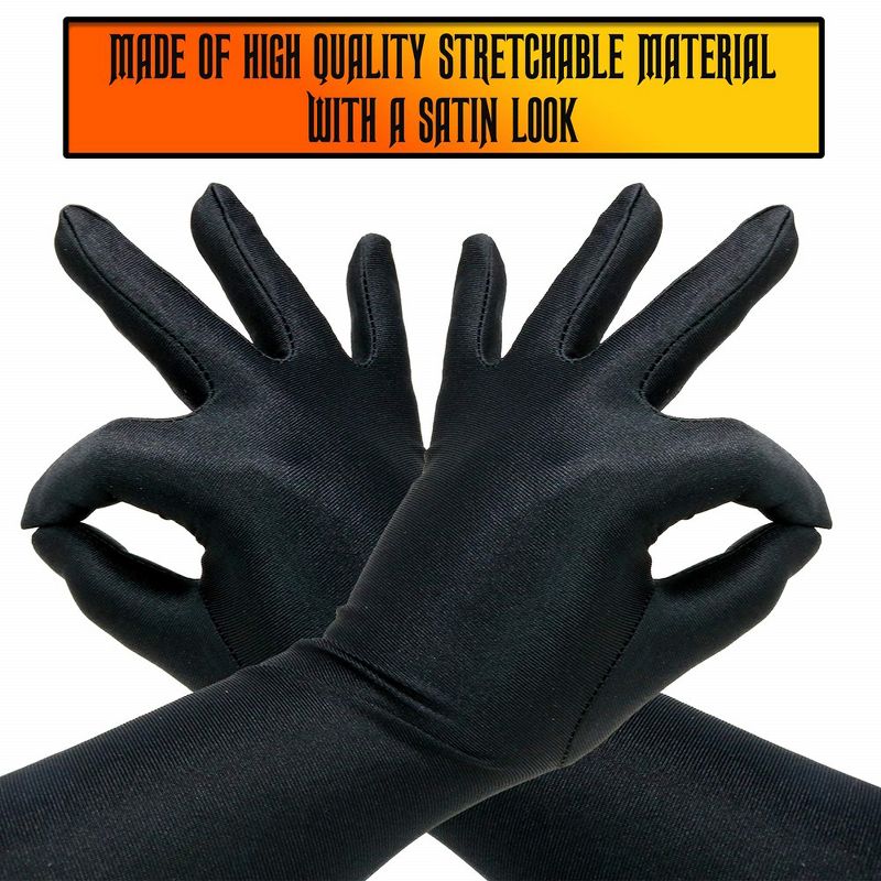Skeleteen Womens Satin Opera Gloves Costume Accessory - Black, 5 of 7