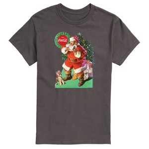 Men's - Coca Cola - Vintage Santa with Dog Short Sleeve Graphic T-Shirt - 1 of 4