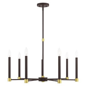 Livex Lighting Karlstad 7 - Light Chandelier in  Bronze/Satin Brass - 1 of 4